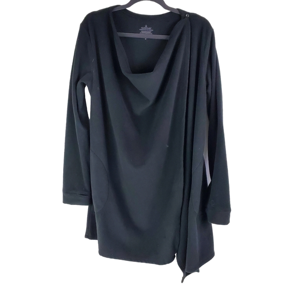 Cuddl Duds black stretch fleecewear cape M